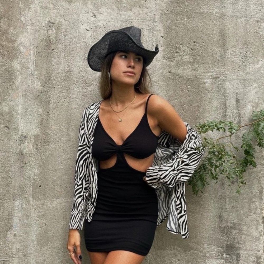 Black cut out dress